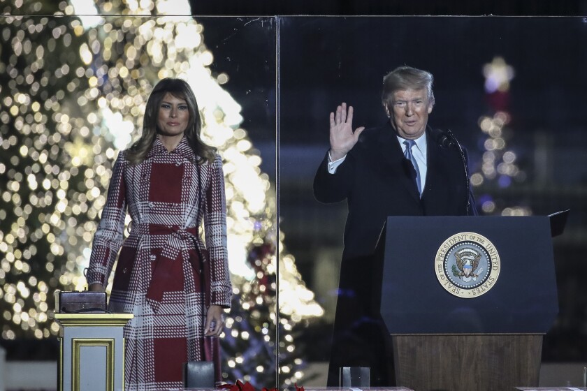 President Trump and First Lady Melania Trump attend the National Christmas Tree lighting ceremony 