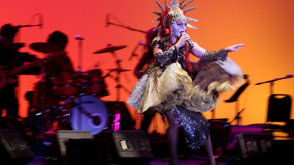 Taylor Mac, performing a three-hour sneak peek of "A 24-Decade History of Popular Music" in 2016 at UCLA's Royce Hall.