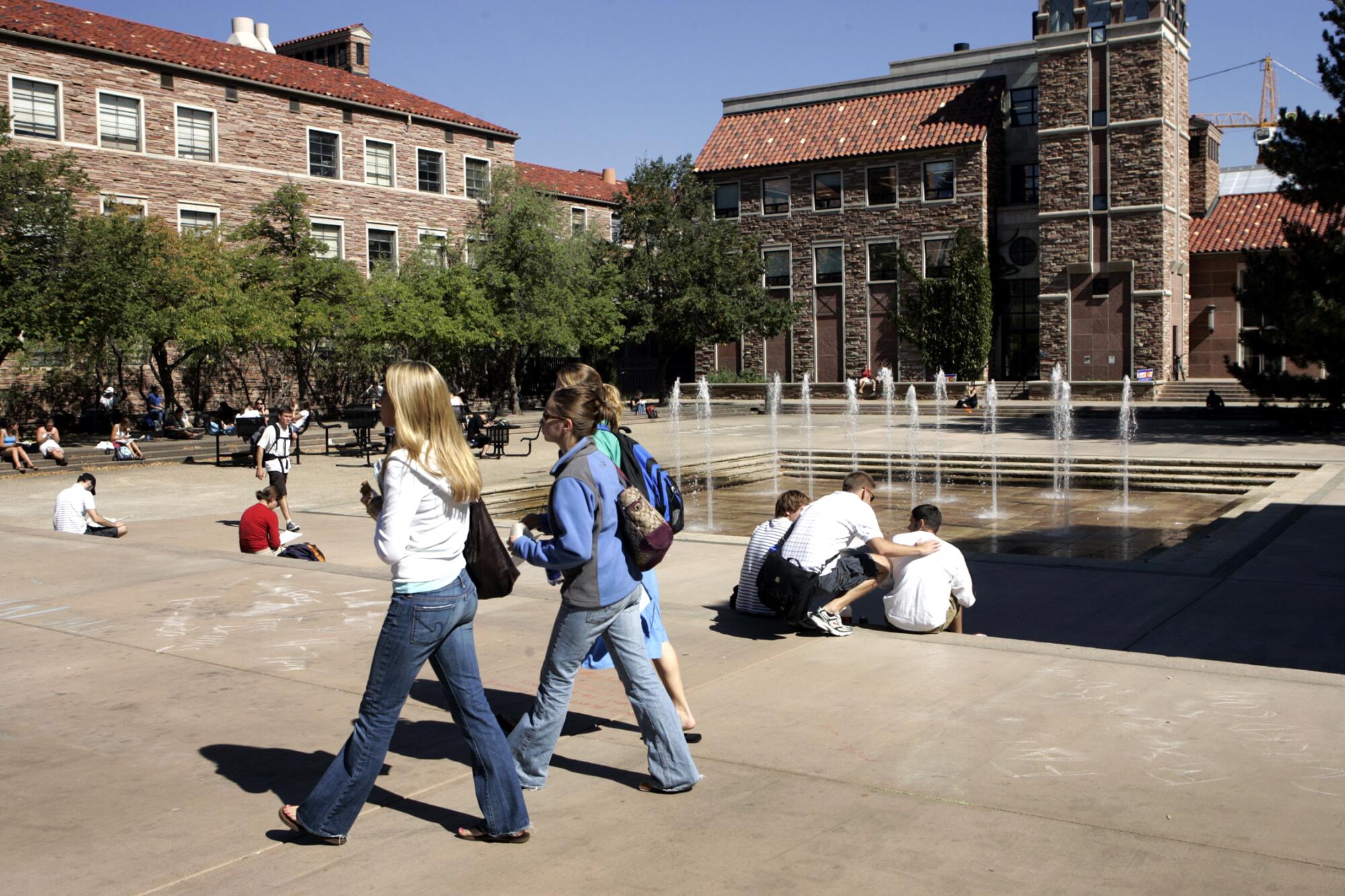 Students share a common area at the University of Colorado.