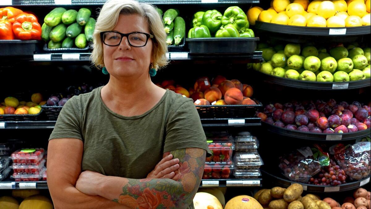 Green Zebra Grocery founder Lisa Sedlar, shown at the store on the Portland State University campus, is expanding the small chain. Sedlar says she’s on pace to build two dozen locations from San Diego to Seattle by 2023, but her goal is 100.