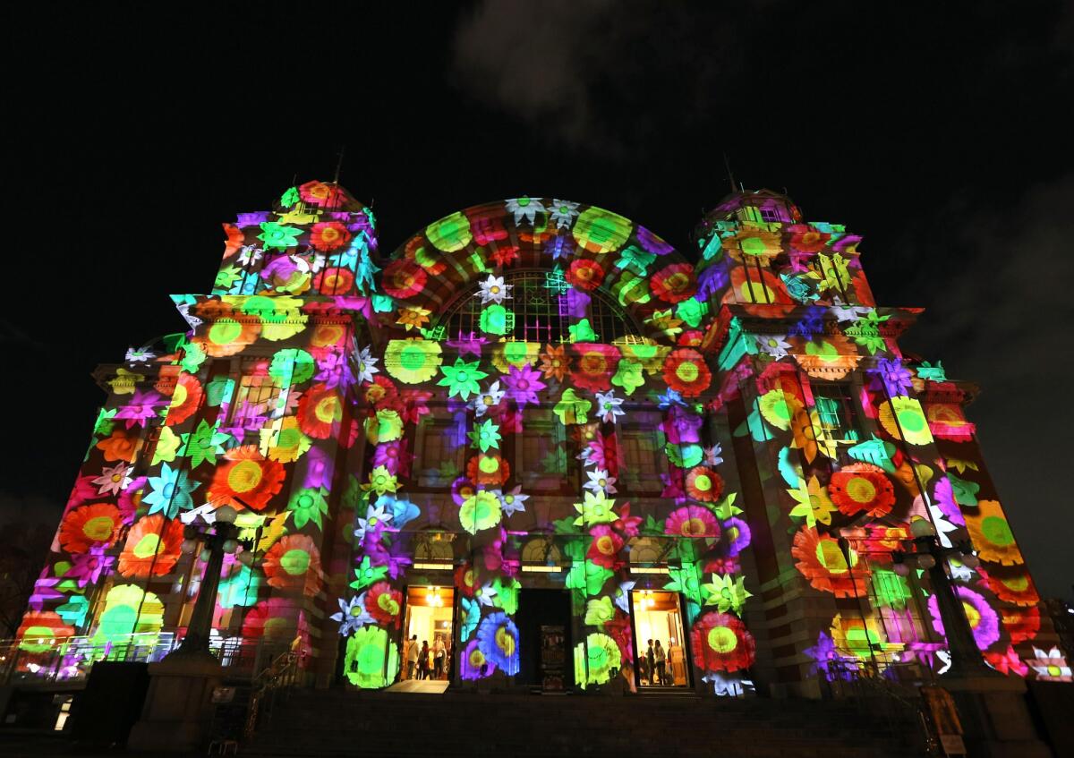 The historic Osaka Public Hall in Japan is illuminated last month during the Osaka Feast of Light at Nakanoshima.