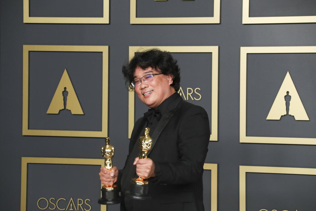 Bong Joon Ho, winner of the international feature and best picture Oscar for 'Parasite' at the 92nd Academy Awards.