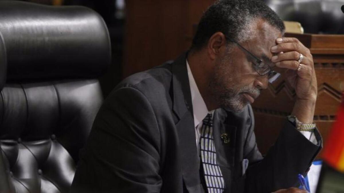 Los Angeles Councilman Curren Price during a City Council meeting in 2014.