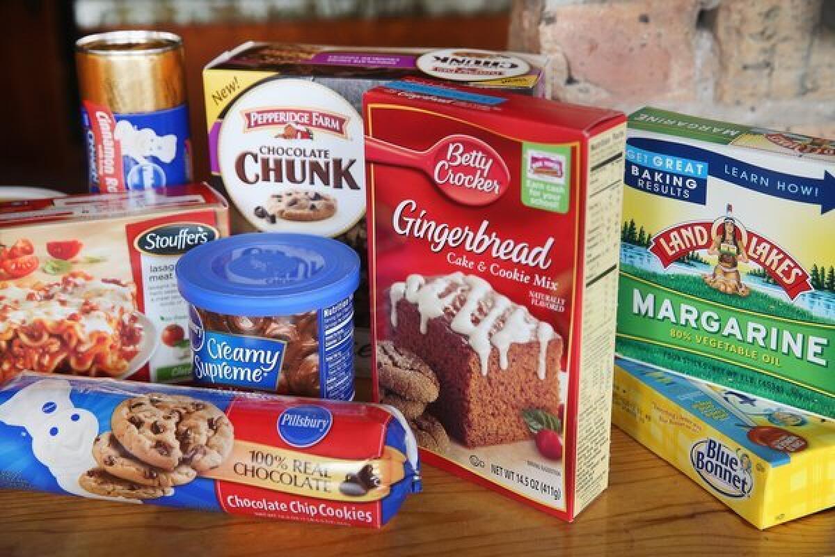 The U.S. Food and Drug Administration has proposed a rule change that would eliminate trans fat from all processed foods. A number of products that contain trans fats are pictured.