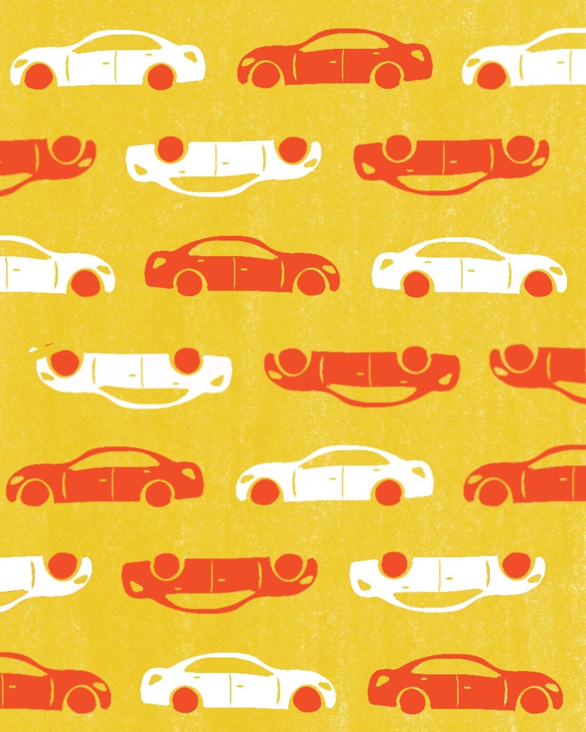 illustrations of cars in traffic jam