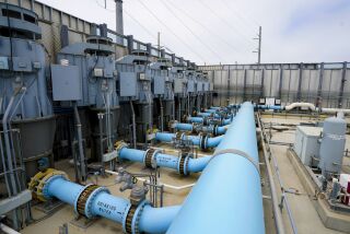 Carlsbad, CA - June 07: On Tuesday, June 7, 2022 in Carlsbad, CA., at the Carlsbad Desalination Plant large pipes pump the water 10 miles east where it is added to the county water supply. (Nelvin C. Cepeda / The San Diego Union-Tribune)