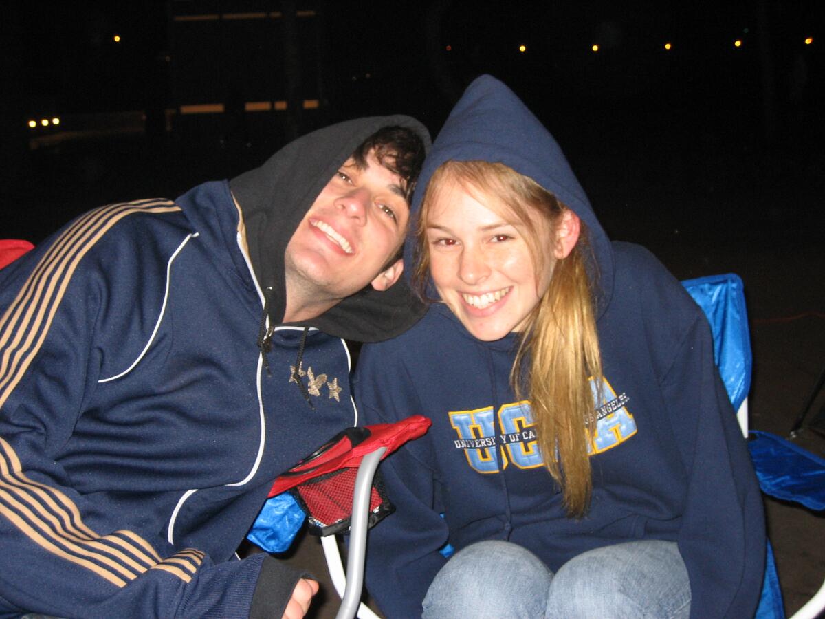 Then-UCLA students Matt and Shannon Crisafulli attend a campout together in 2006.