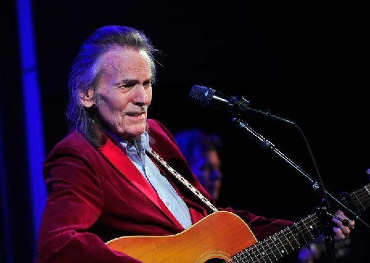Singer-songwriter Gordon Lightfoot performs at the Grammy Museum in Los Angeles on March 21.