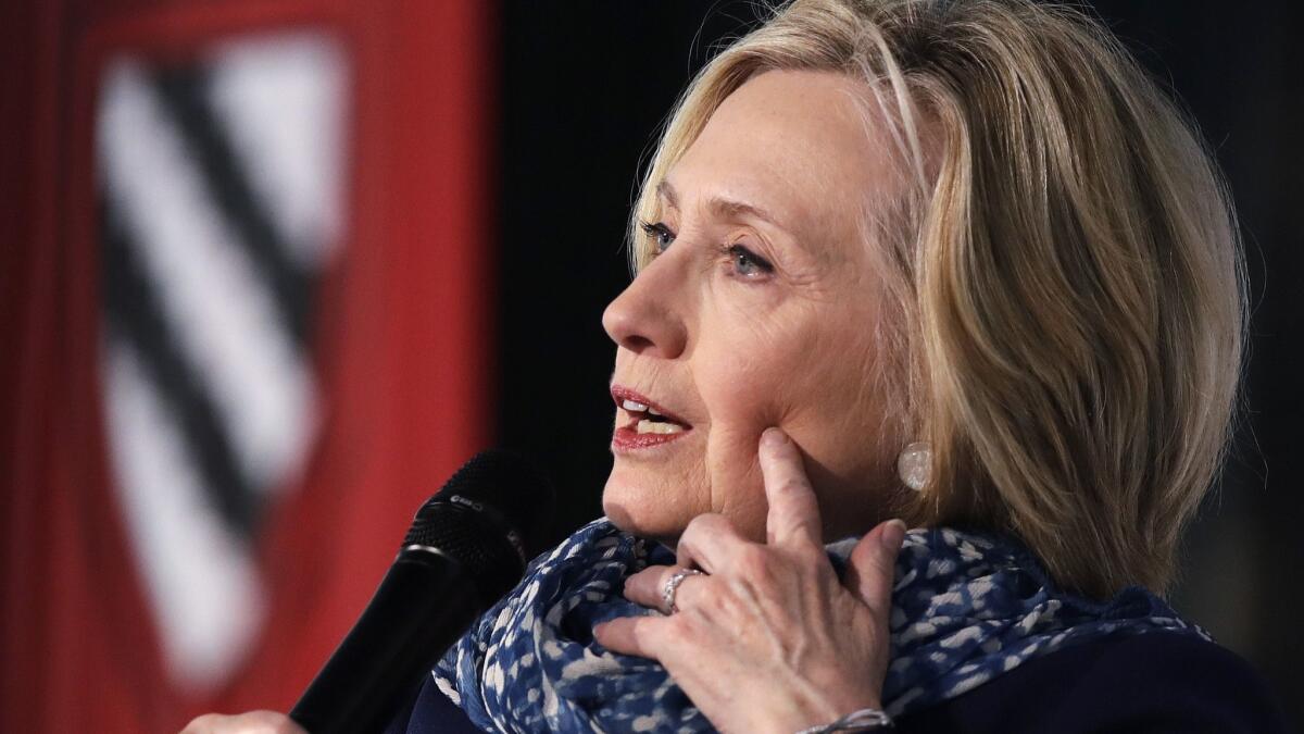 "Most people in our country get their news, true or not, from Facebook," Hillary Clinton told an audience at Harvard.