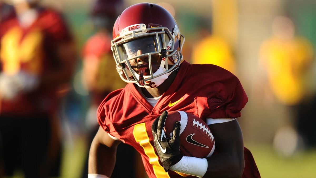 USC freshman wide receiver Ajene Harris is expected to see plenty of playing time this season.