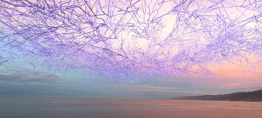 A detailed shot of Nancy Baker Cahill's "Mushroom Cloud LA | Proximities."