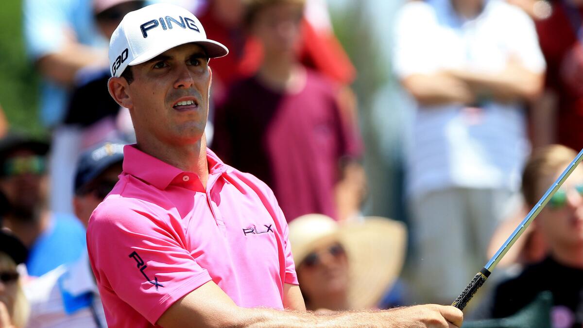 Billy Horschel watches his shot from the third tee during the final round of the Players Championship in Ponte Vedra Beach, Fla., on Sunday.