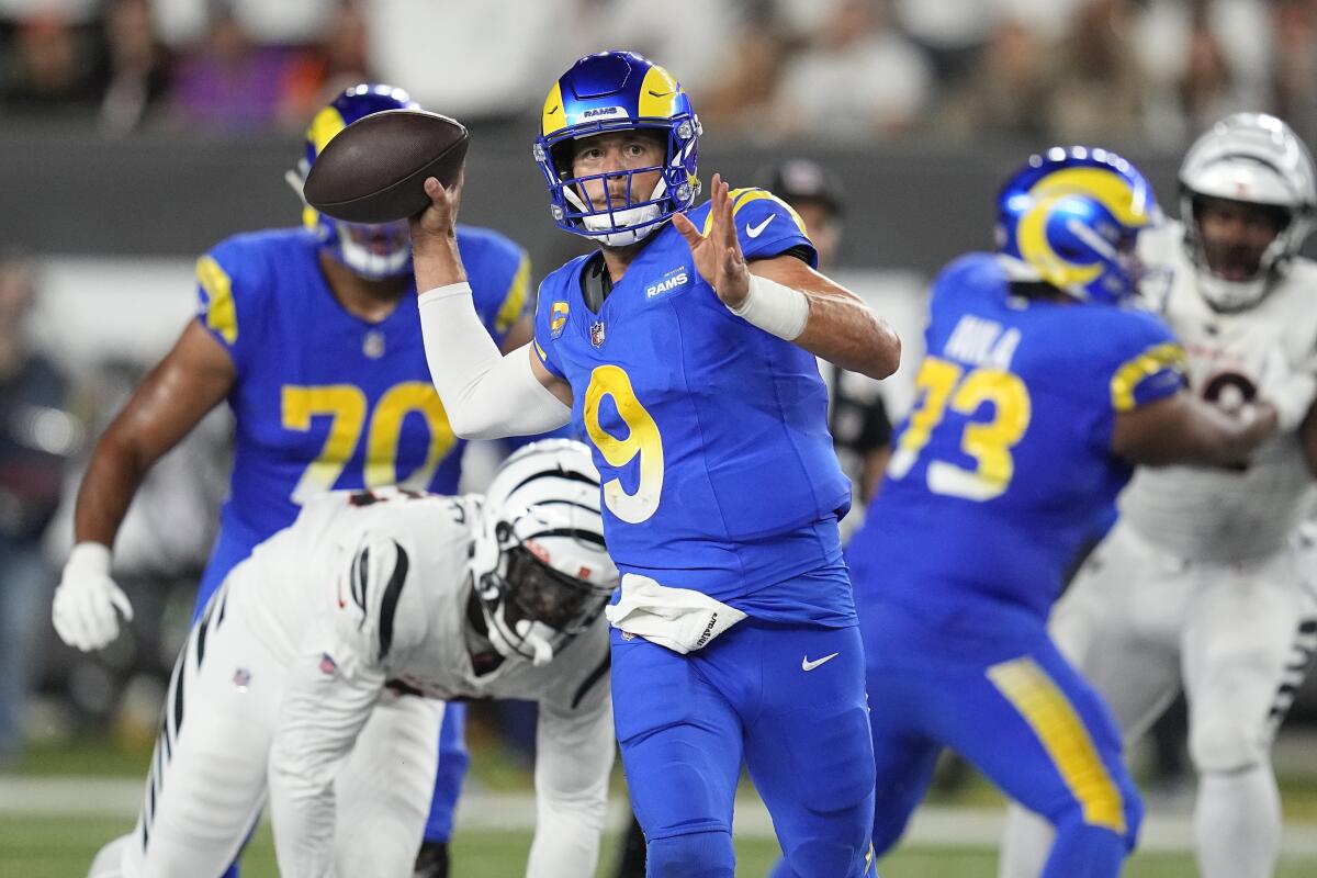 Rams reeling from familiar issues of O-line injuries, pressure on Stafford  - The San Diego Union-Tribune