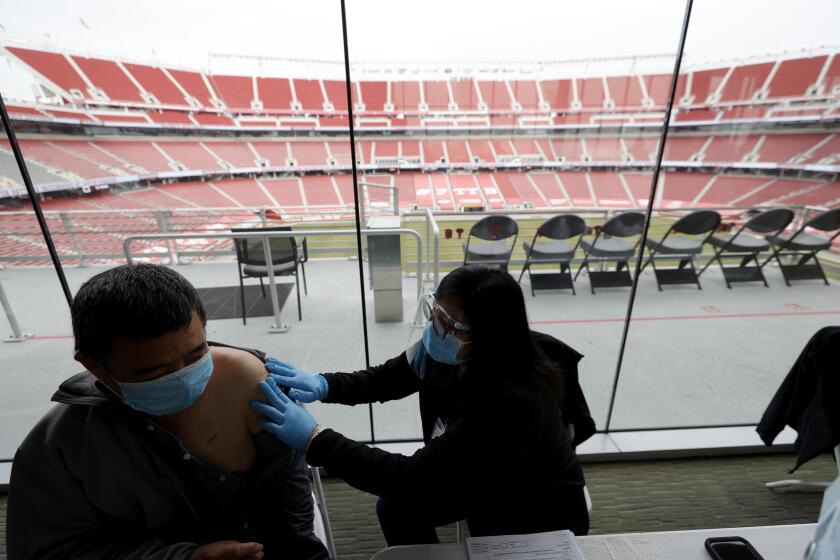 Mass COVID-19 vaccination site at Levi's Stadium in Santa Clara