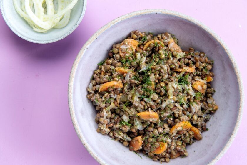 Fennel and lentil salad with dill