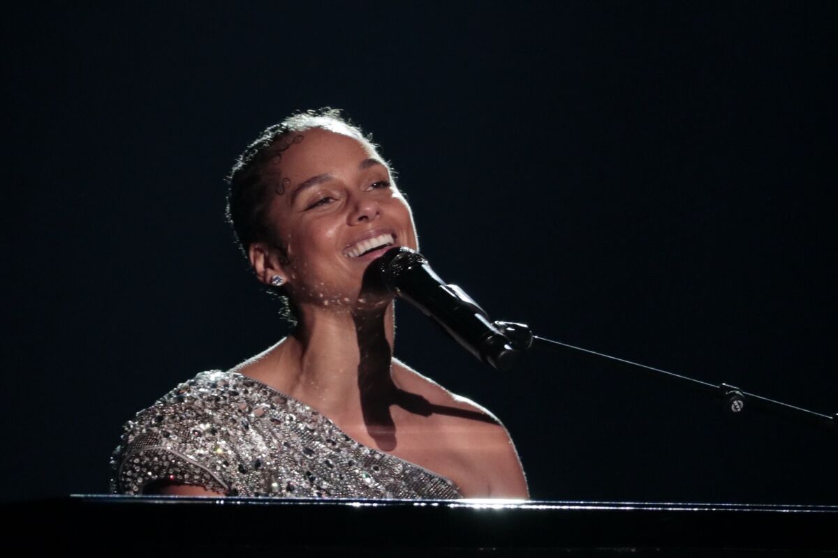 Alicia Keys at the 2020 Grammy Awards.