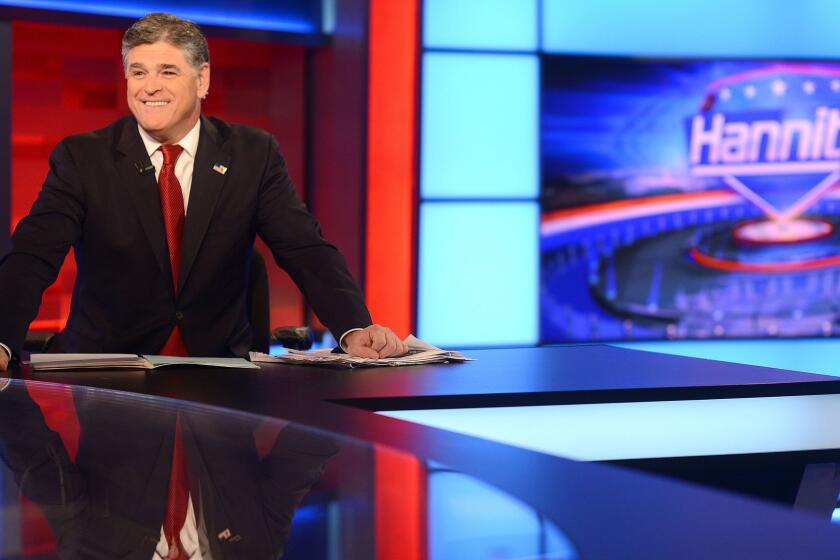 MANHATTAN, NEW YORK, OCTOBER 26, 2015 Sean Hannity, host of Fox News Channel's Hannity, is seen in Fox studios taping his television show in Manhattan, NY. 10/26/2015 Photo by Jennifer S. Altman/For The Times