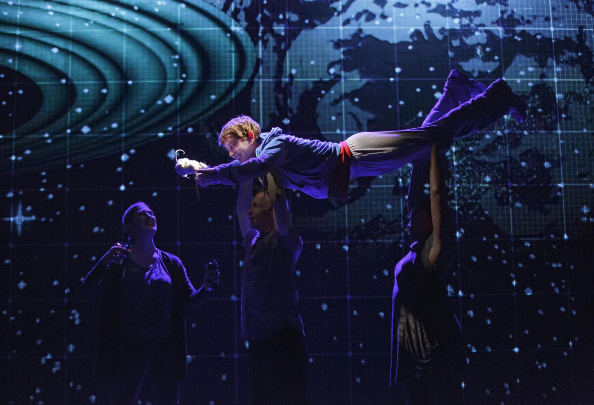 Alex Sharp appears in a scene from the National Theatre production of "The Curious Incident of the Dog in the Night-Time," which opened on Broadway to positive reviews.