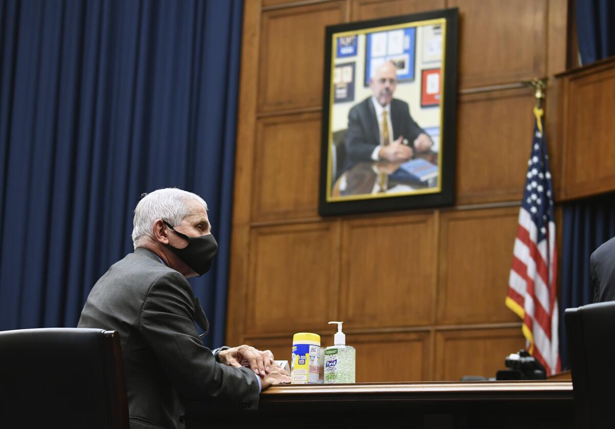 Dr. Anthony Fauci arrives on Capitol Hill to testify about the Trump administration's response to COVID-19.