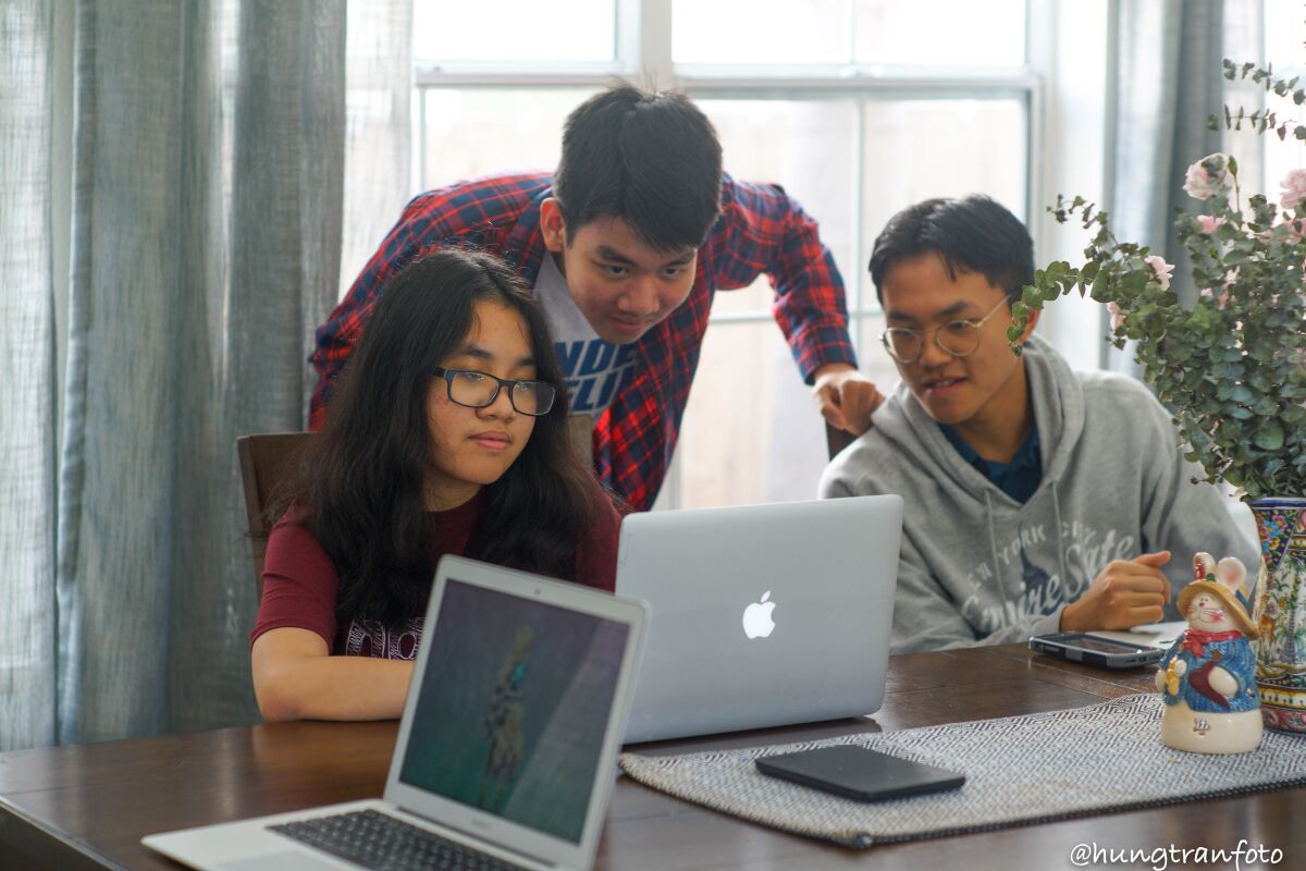 Ly Tran, Long Tran and Anthony Chen worked all summer to create Pictoria, an educational website to teach American history.