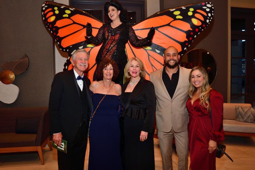 Corky and Evelyn Schauer, Virginia Jensen, Cameron and Brieana Turner and "butterfly" Kathy Ballesteros