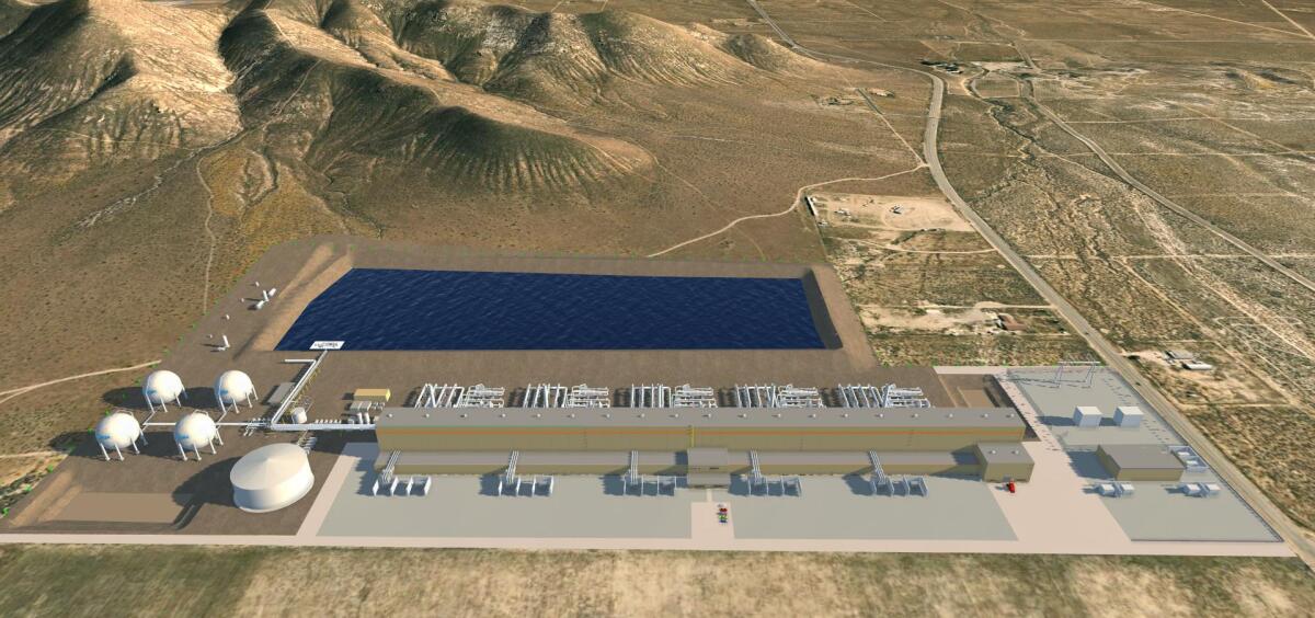 A rendering of the planned Willow Rock compressed air storage project in Kern County