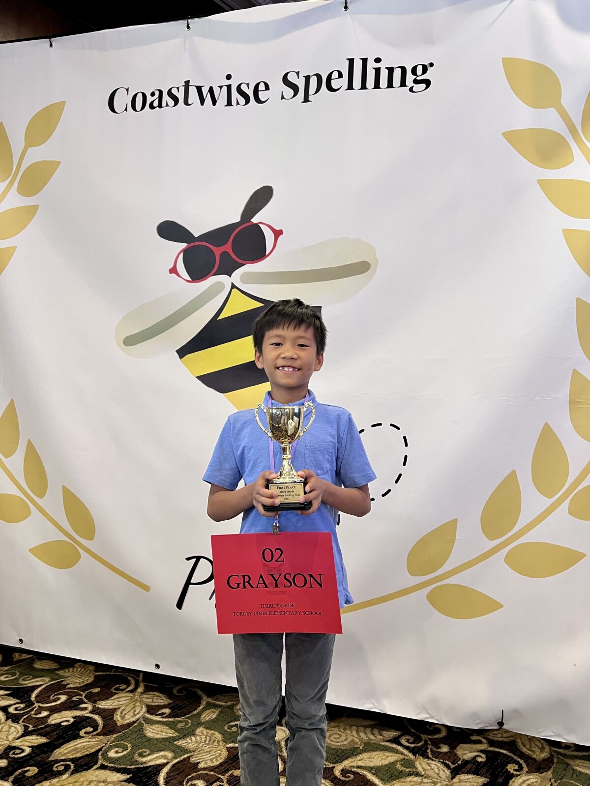 Torrey Pines Elementary School third-grader Grayson So won his grade-level competition.