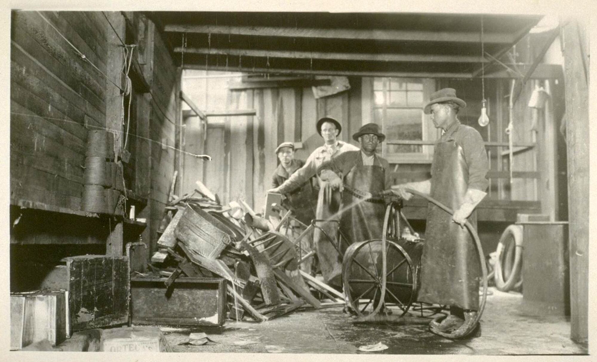 A 1924 archival image shows disinfecting crew in Los Angeles that was the site of a pneumonic plague outbreak.