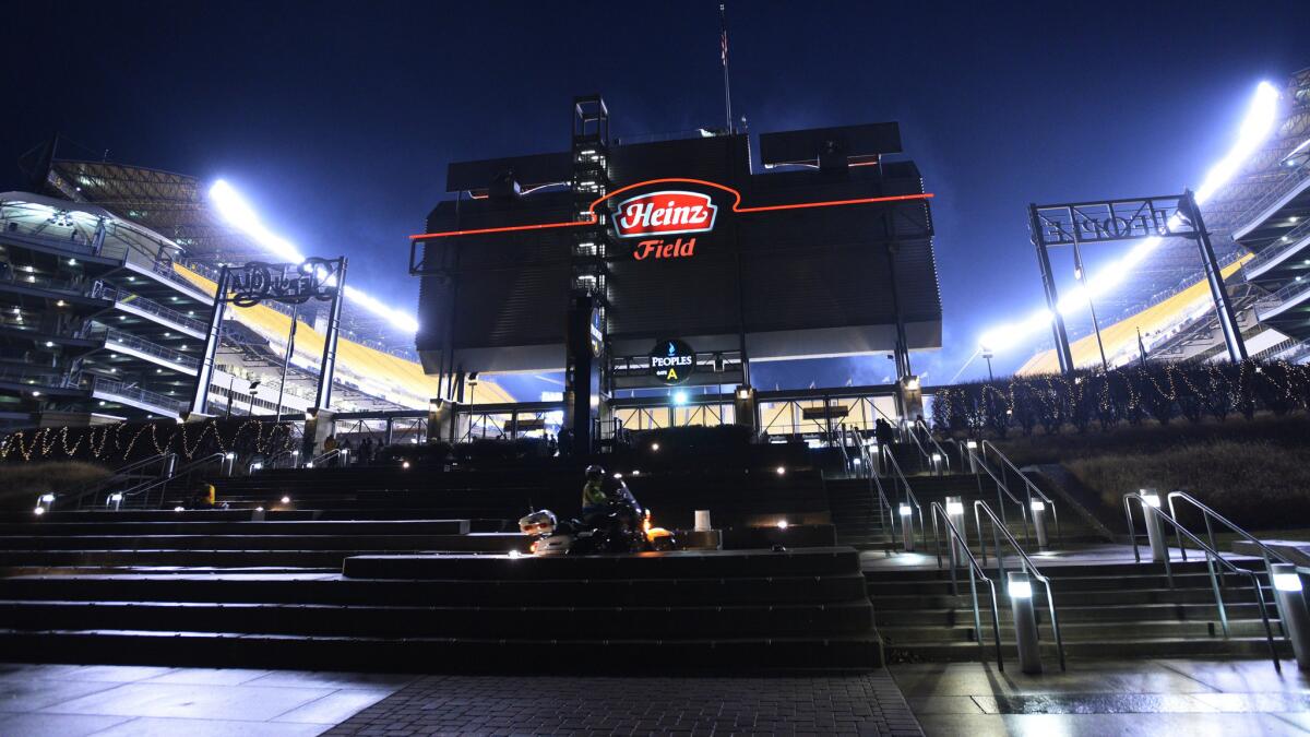 Heinz Field before the start of the Baltimore Ravens' win over the Pittsburgh Steelers in the AFC wild-card playoffs on Saturday.