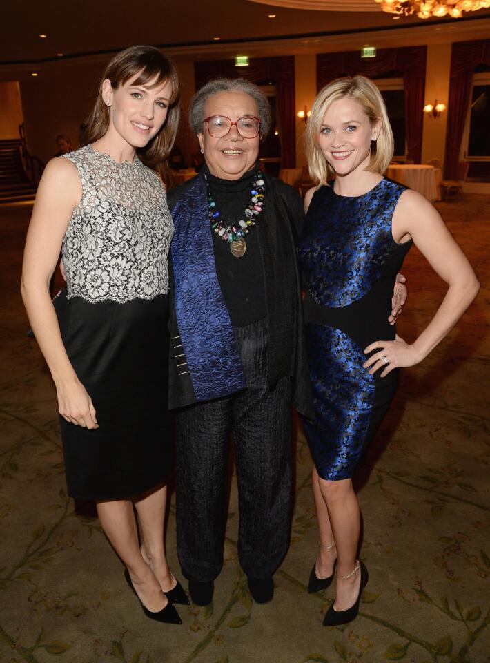 The Children's Defense Fund-California, a student-support charity, rang the class bell and A-listers showed up. At the annual awards dinner, Children's Defense Fund President Marian Wright Edelman is flanked by Jennifer Garner, a presenter, and event Co-Chairwoman Reese Witherspoon.