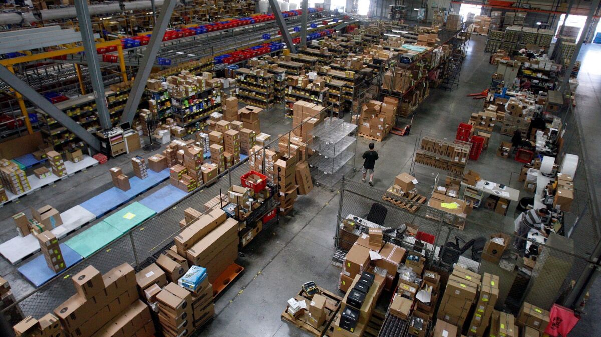Newegg's small item warehouse in the City of Industry in 2014.