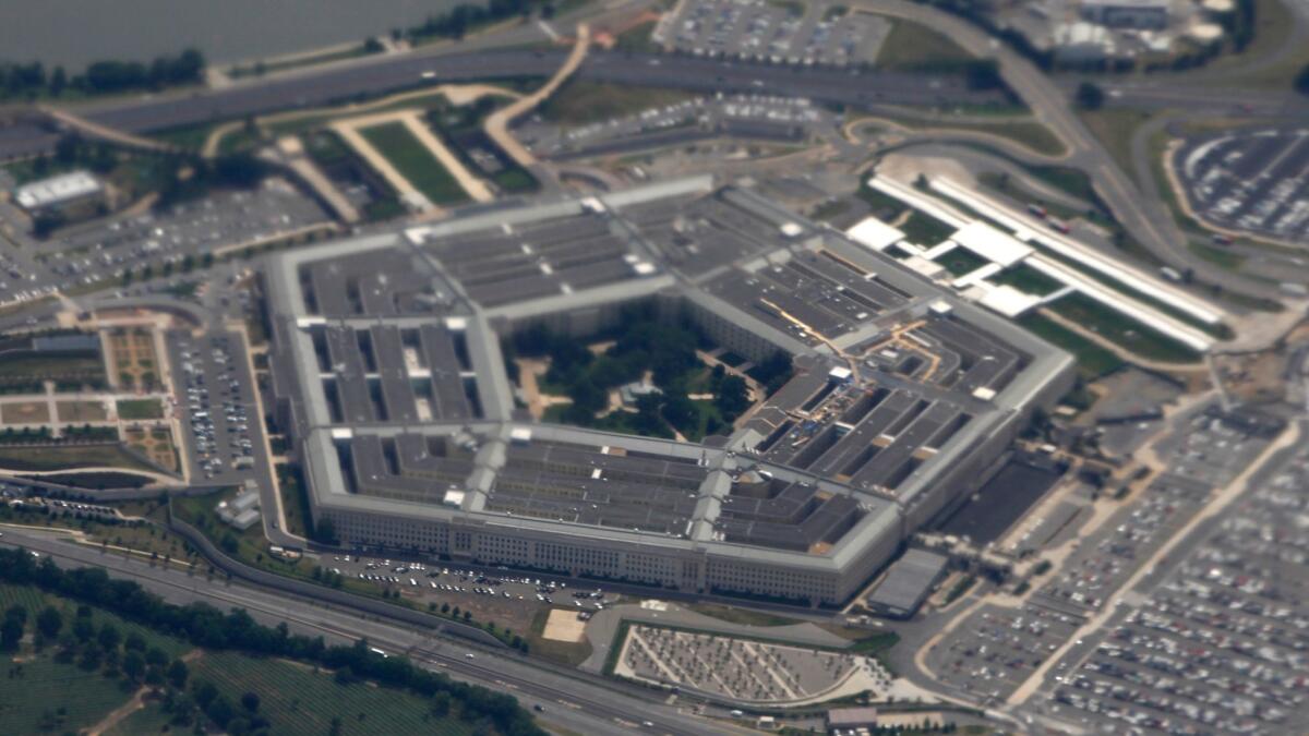 An aerial view of the Pentagon in 2011. President Trump's budget proposes to spend more than $700 billion on defense next year.
