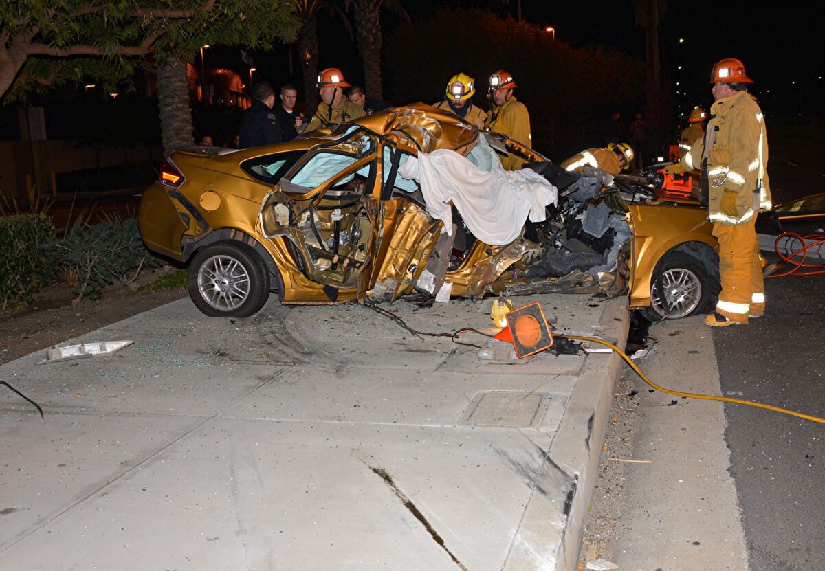 A woman was killed and a man was seriously injured early Monday in a suspected DUI crash in Northridge. Traffic investigators are determining whether alcohol played a factor in the fatal crash.