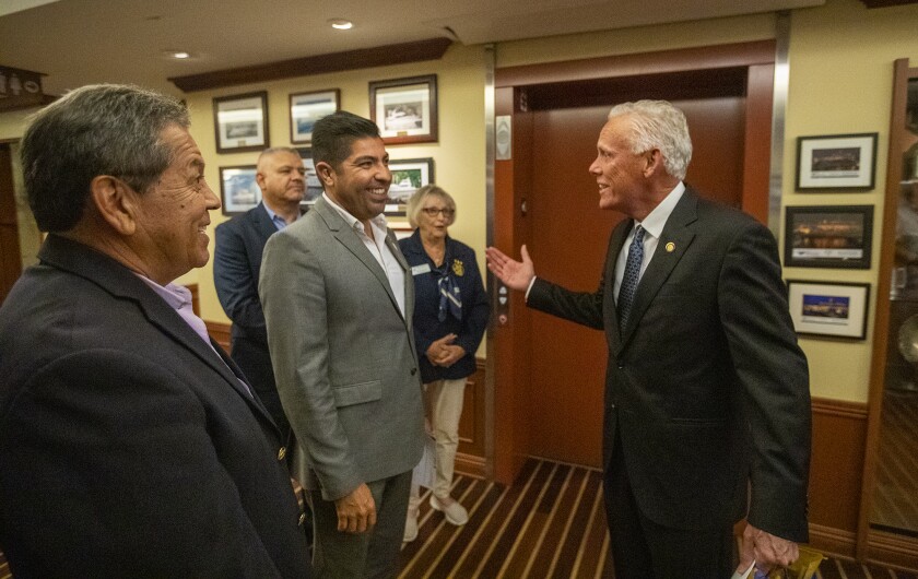 Mayor of Ensenada, Mexico, Armando Ayala meets Newport Beach Mayor Brad Avery.