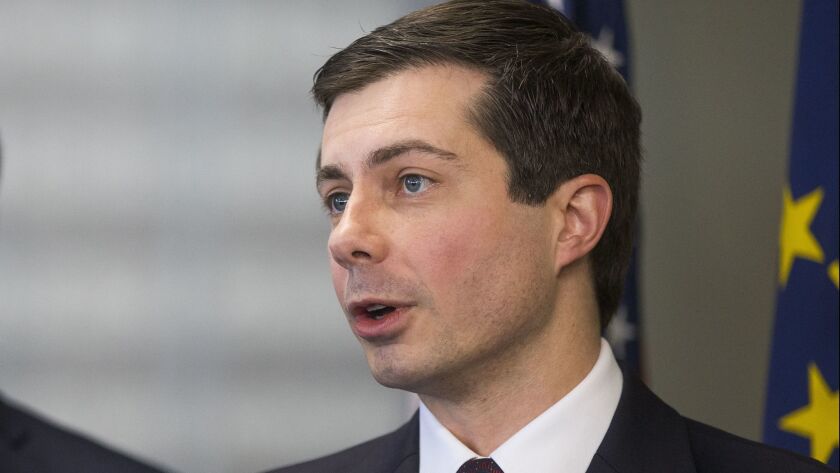 Pete Buttigieg announces Dec. 17 that he will not seek another term as mayor during a news conference at his office in South Bend, Ind.