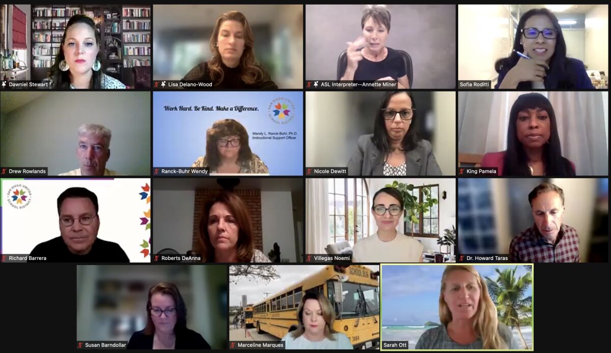 SDUSD representatives addressed questions about COVID-19 vaccination requirements during a Sept. 30 webinar.
