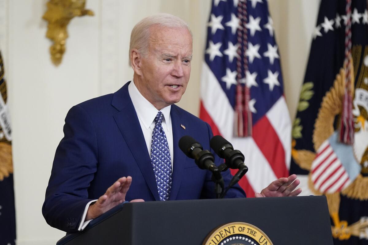 El presidente Joe Biden en la Casa Blanca en Washington el 13 de junio del 2022