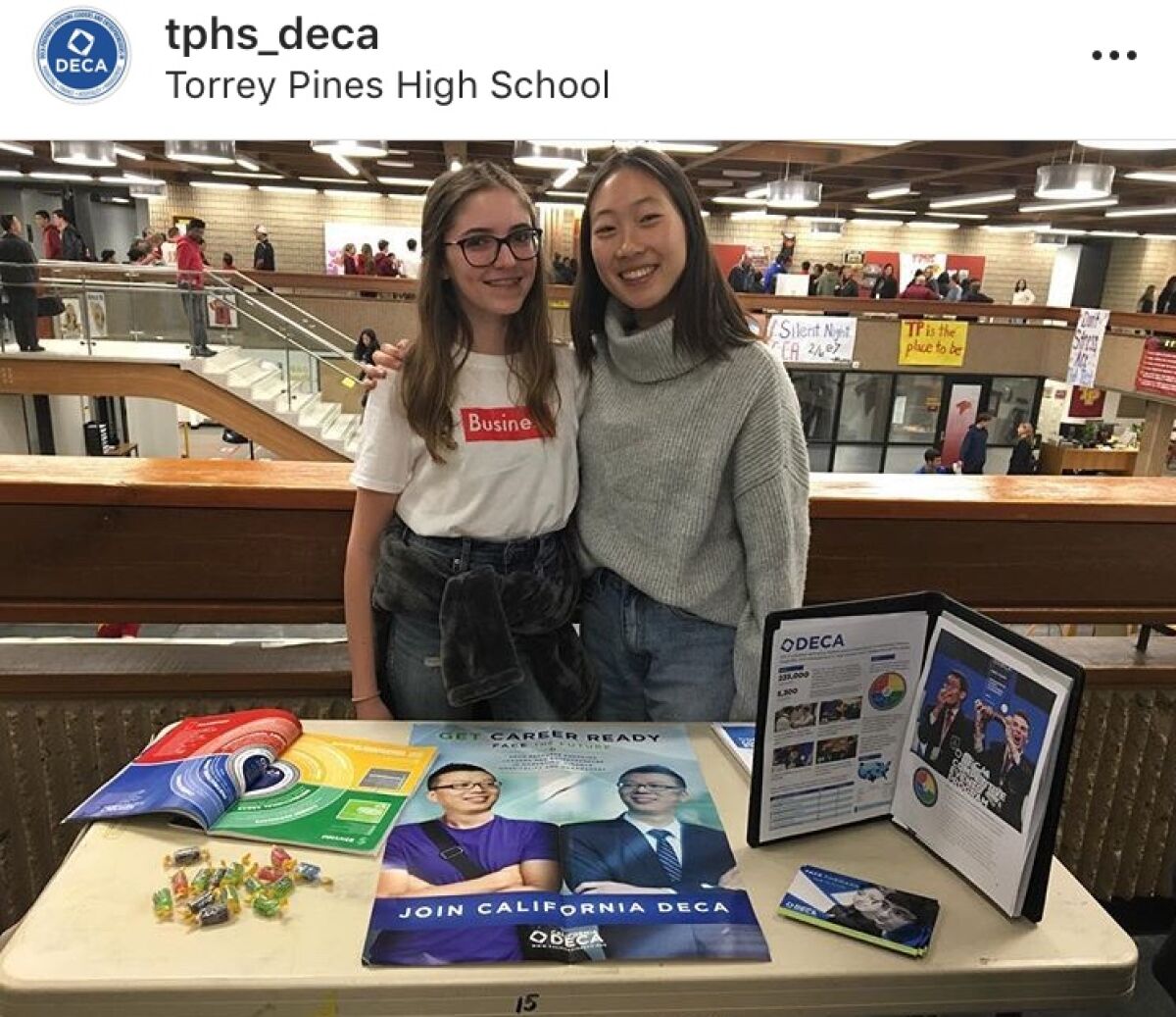 Sophia Gawle and Kelly Wang (DECA officers)
