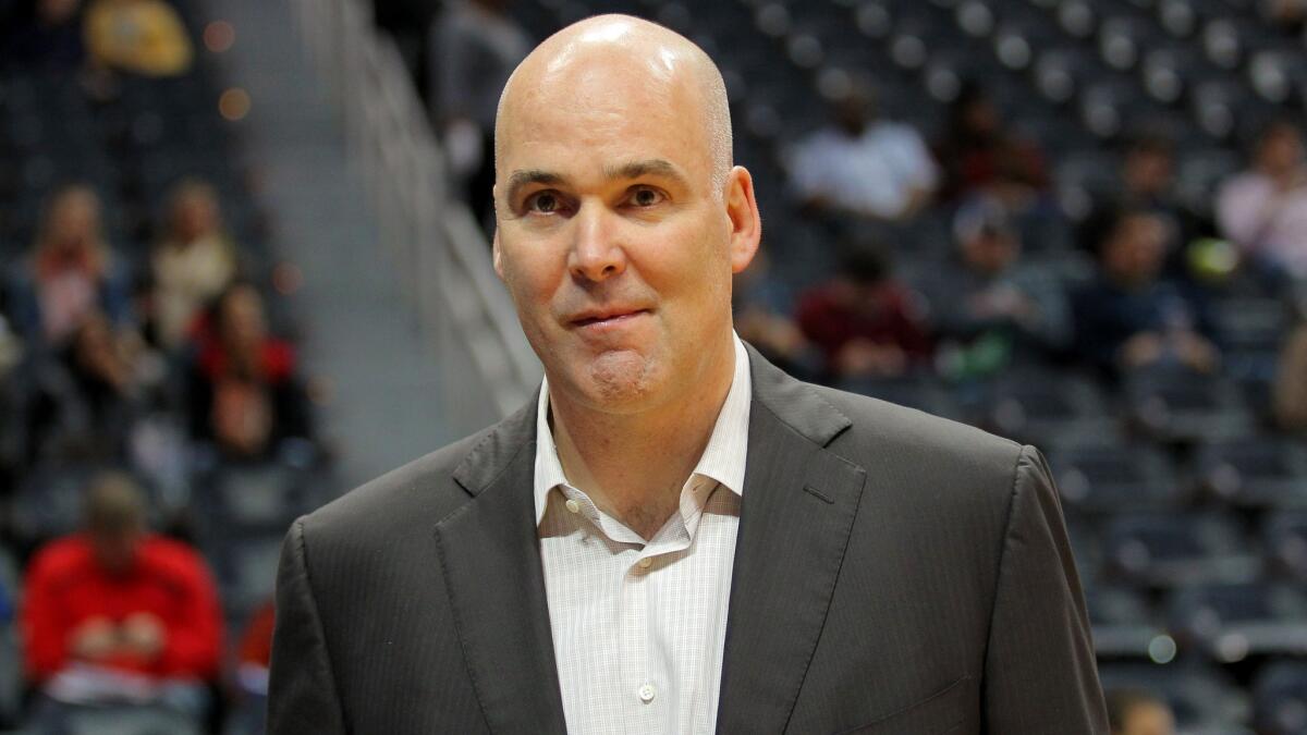 Atlanta Hawks General Manager Danny Ferry looks on during a game against the Golden State Warriors in December 2012. Ferry made a controversial remark about NBA small forward Luol Deng in an email.
