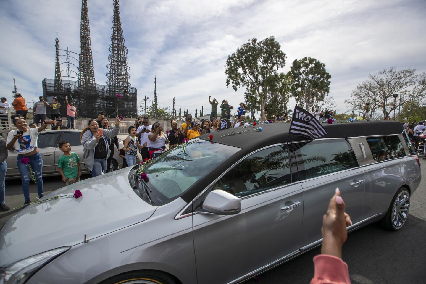 Aerial view of Nipsey Hussle's funeral procession - Los Angeles Times