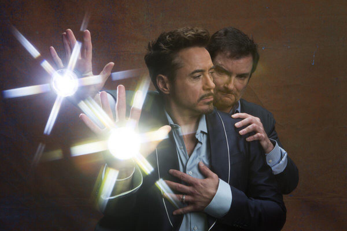 Star of 'Iron Man 3,' Robert Downey Jr. and director Shane Black.