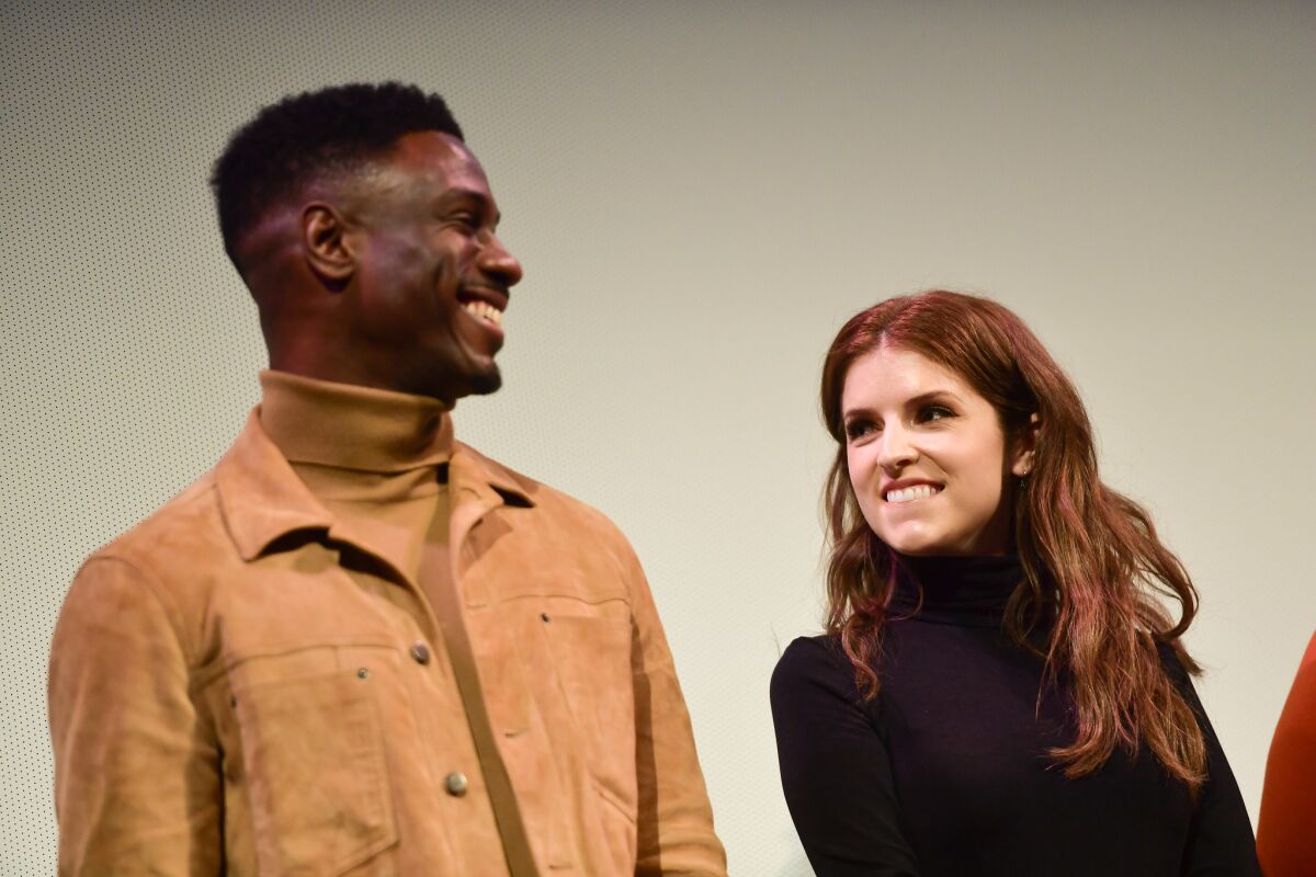 Marchánt Davis and Anna Kendrick at the SXSW premiere of "The Day Shall Come."