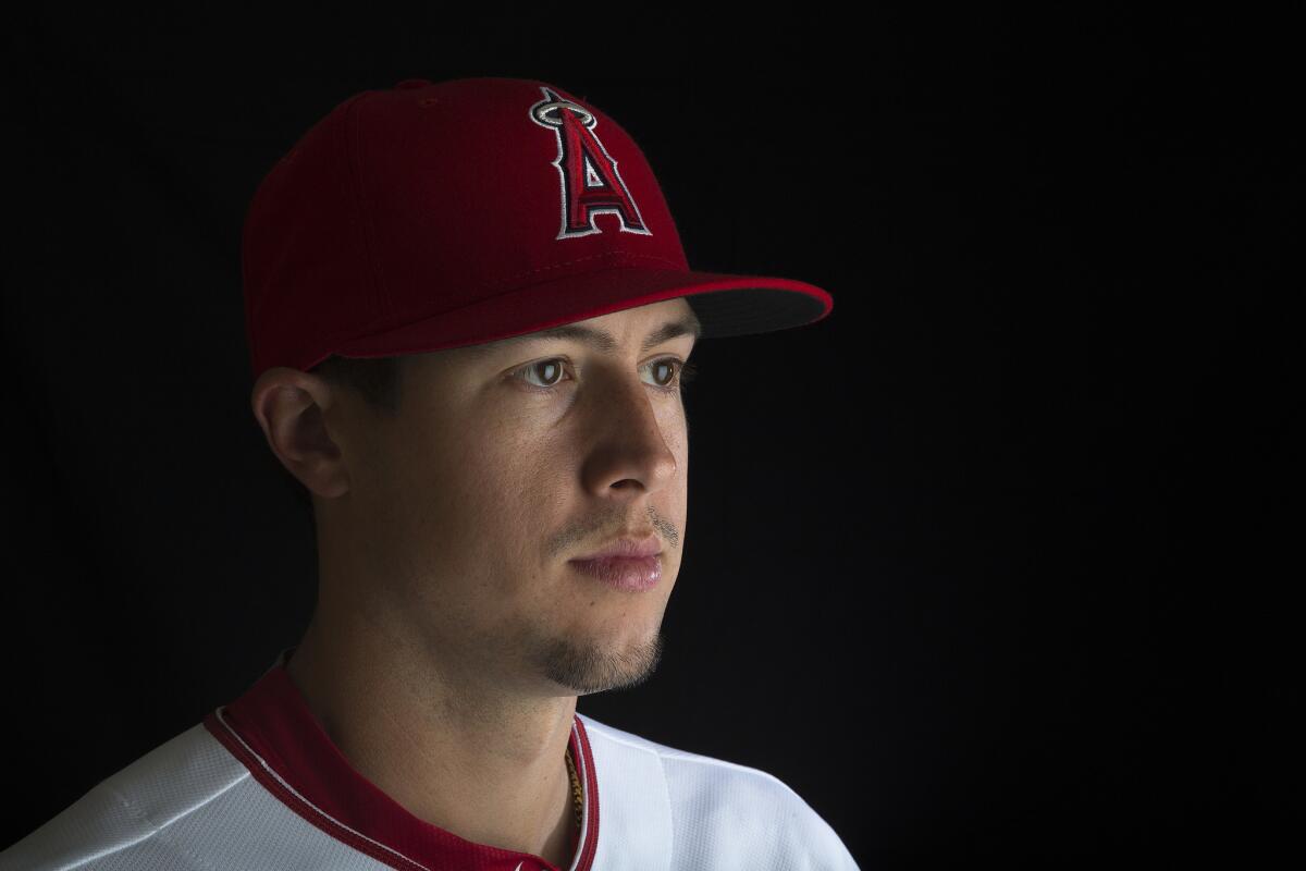 Angels left-handed pitcher Tyler Skaggs at spring training at Tempe Diablo Stadium on February 26.