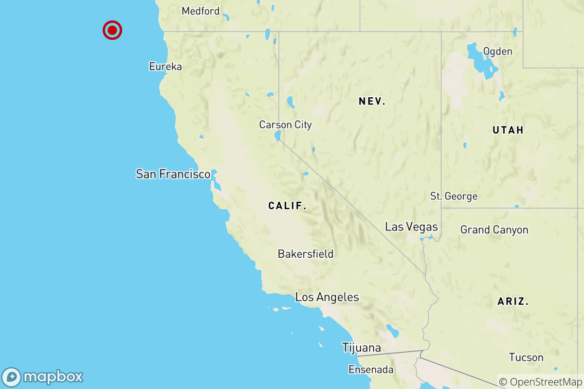 A magnitude 4.3 earthquake was reported this morning at 2:24 a.m. about 90 miles from Brookings, Ore.