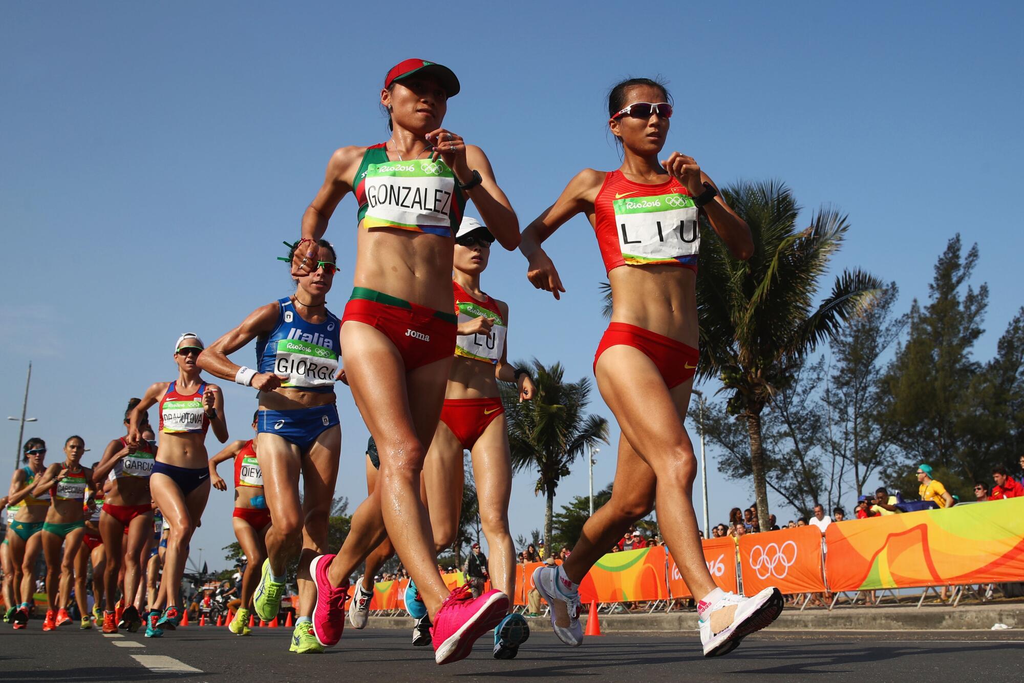  Women's 20-kilometer racewalk final at the 2016 Rio Olympics.