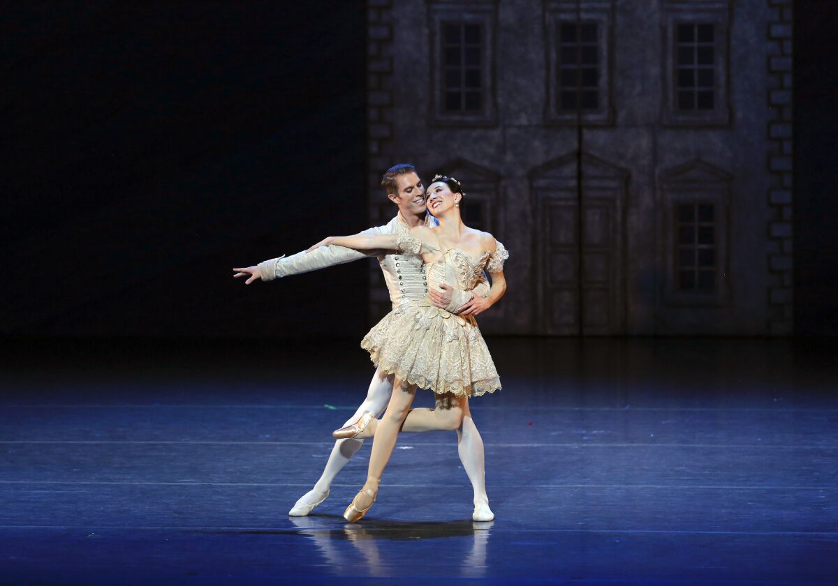 Isabella Boylston as Clara, the princess and James Whiteside as the Nutcracker.