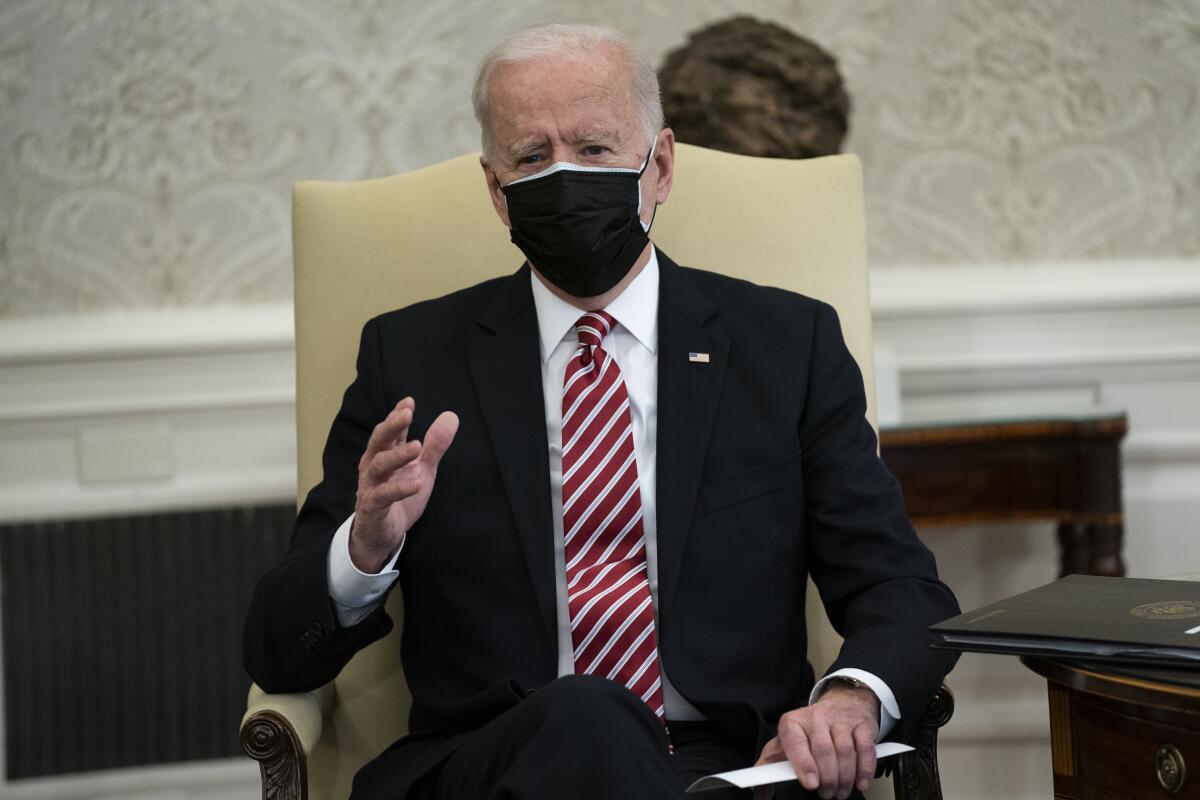 El presidente estadounidense Joe Biden en la Oficina Oval de la Casa Blanca.