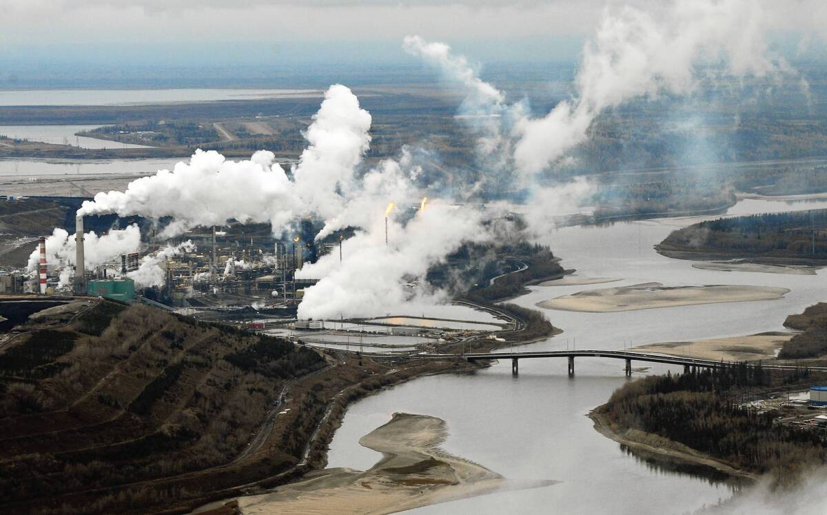 An aerial view of Canada's Suncor oil sands extraction facility near the town of Fort McMurray in Alberta. Air samples taken in the region detected pollutants, including carcinogens, researchers say.