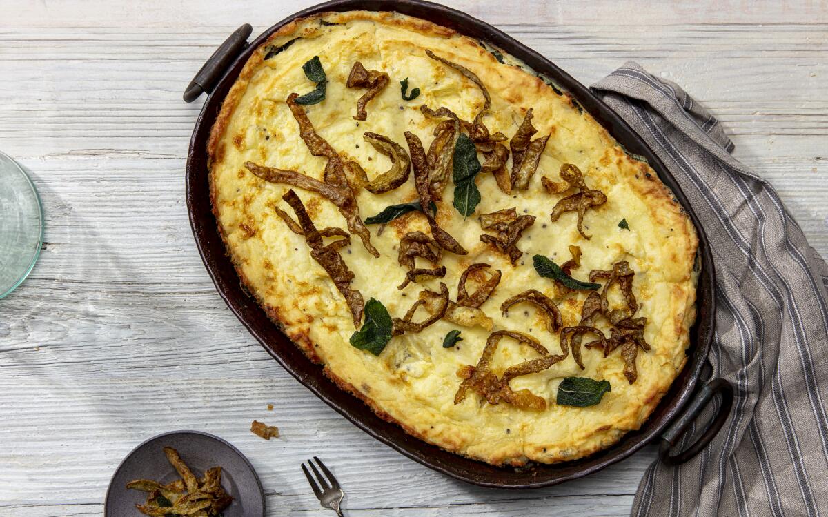 Once-Baked Mashed Potatoes With Fried Sage Skins