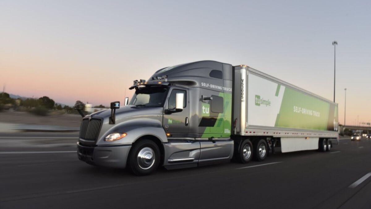 TuSimple makes self-driving semi-trucks and the AI-driven software that runs them.